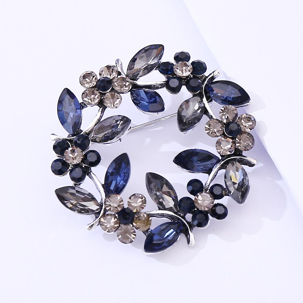 Wreath Crystal Brooch Korean Crystal Diamond Olive Branch Breast Wreath Clothing Accessories 2026