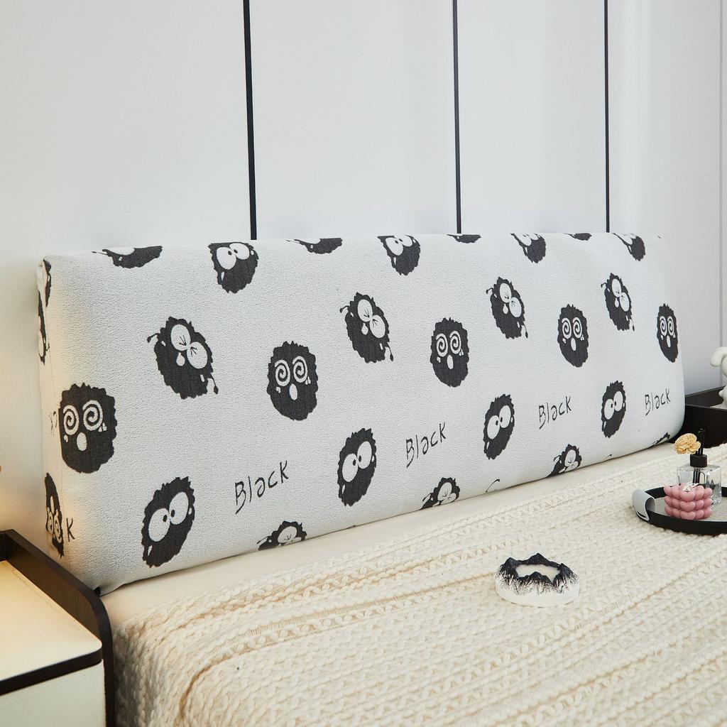 Kopfteil-Schonbezug, bedruckt, Bettkopfteilbezug, dehnbar, staubdicht, dehnbarer Nachttisch-Rückenschutz für Holz, gepolstertes Lederbett, Bettkopfteil, Queen