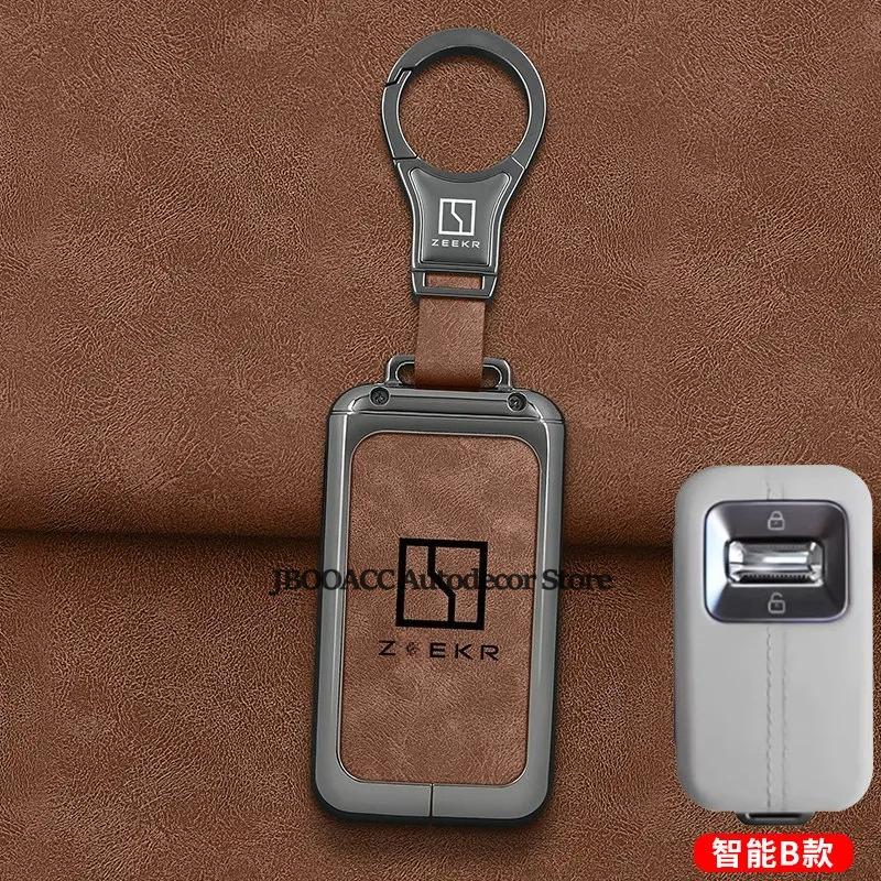 Car Key Fob Cover For Geely Zeekr 9X Max Ultra 001 Car Remote Protective Case Shell Keychain Bag With Ring Interior Accessories
