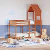 VidaXL Bunk Bed with Roof Wax Brown 75x190cm Solid Pine Wood, Bed, Bed Frame, Loft Bed, Bedroom Furniture, 3282009