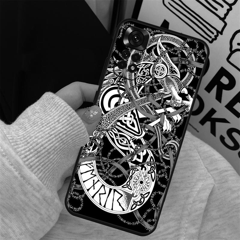 Fenrir Wolf Nordic Runes Case For Xiaomi Redmi 12 12C 9A 9C 10A 10C Redmi Note 12 11 10 8 9 Pro Note 12S 11S 9S 10S