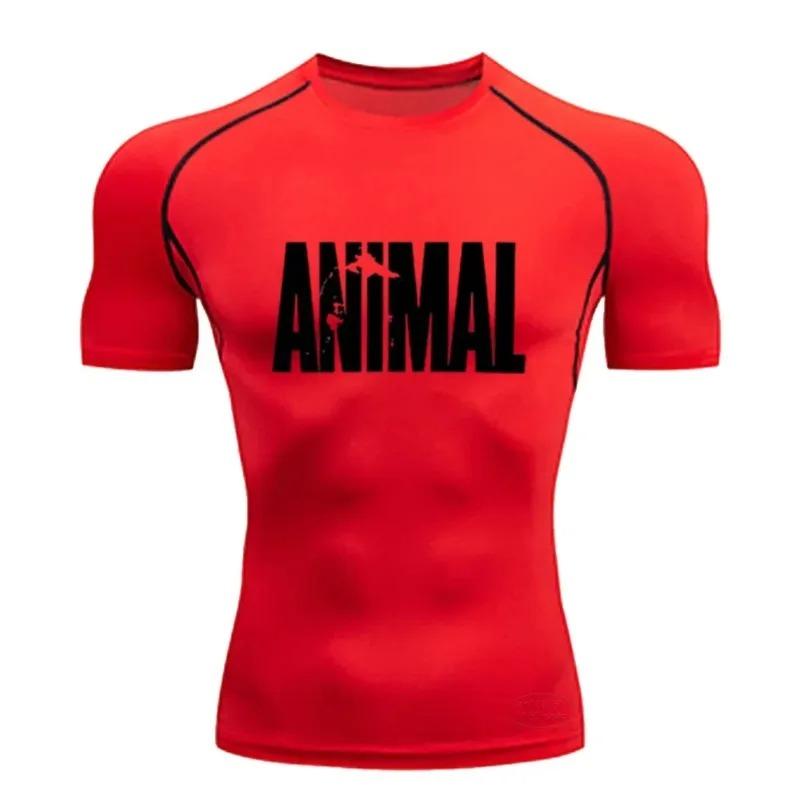 Men's Quick-drying Sports T-shirt Training Clothes Summer Fitness Stretch Breathable Short-sleeved Workout Tops Sweat Absorbing Tight Fit