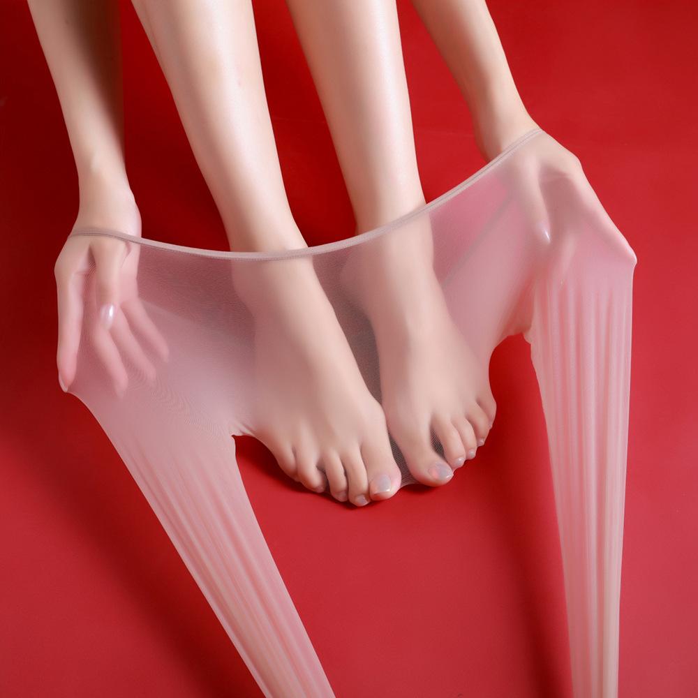 0.8Cm Narrow Sensual Velvet Emotional Fun Sexy No-Removal Abstinence Pantyhose Black Stockings 0D Ultra-Thin