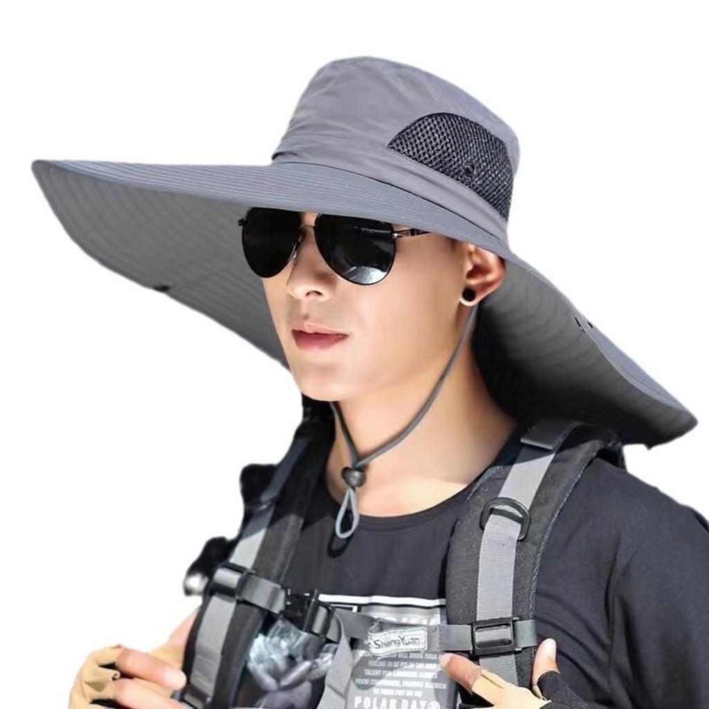Men Large Brimmed Quick Drying Bucket Hats Fishermen Caps Outdoor Casual Cap Men Sunscreen Hat Outdoor Adventure Hat