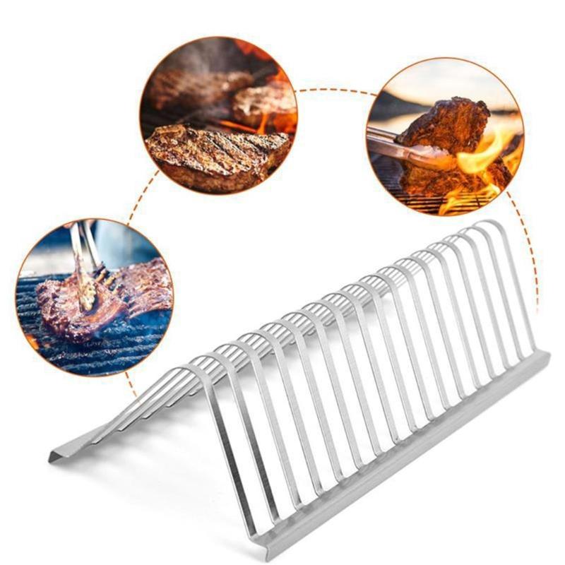 Barbecue Meat Rib Rack Roasting Stand Outdoor BBQ Accessories for Picnic Camping