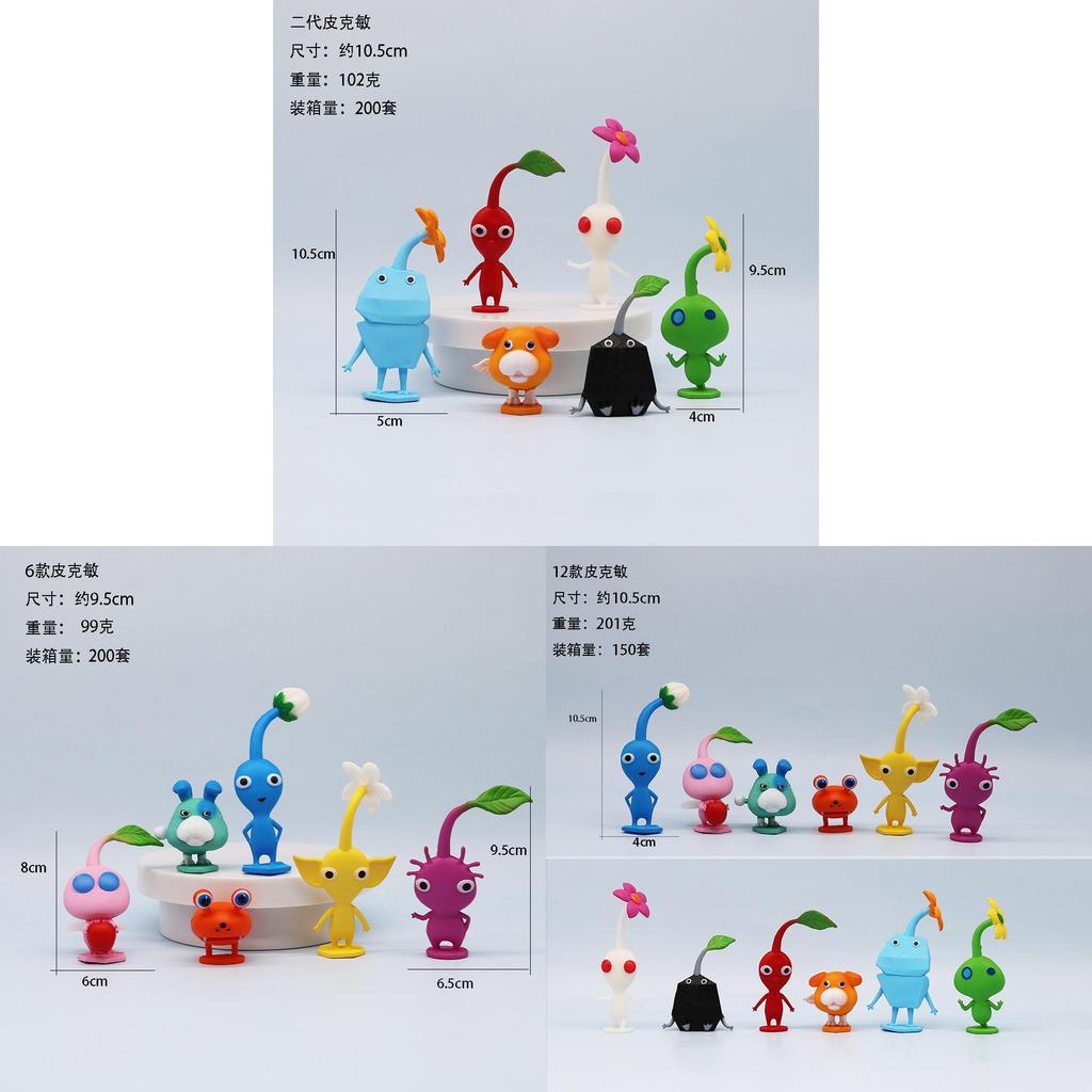 Pikmin Verzamelfiguren Set van PVC voor Gamefans Met Displaystandaard