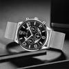 DEYROS Luxury Mens Silver Mesh Belt Stainless Steel Watches Men Business Casual Quartz Watch Simple Male Clock Reloj Hombre