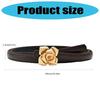 Rose Button Leather Belt For Women Adjustable Thin Waistband Jeans And Trousers