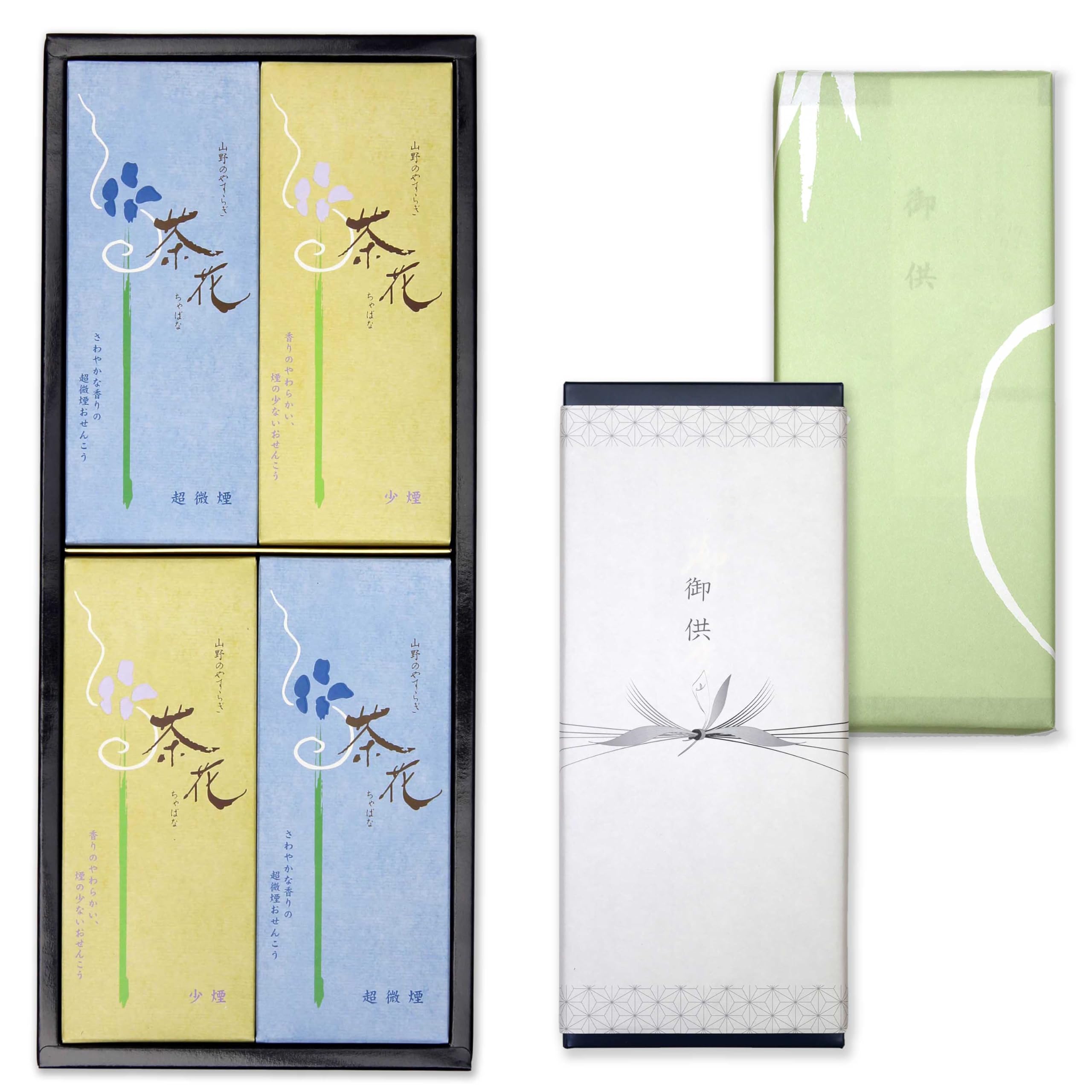 

Sympathy Incense Gifts [Two Types of Tea Flowers, Sandalwood, with Inner Wrapping] Made in Japan, Low Smoke, Gift-Giving Incense for Buddhist Altars,