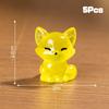5Pcs Creative Cute Luminous Fox Animal Ornament Cartoon Mini Room Ornament Accessories Kawaii Desktop Resin Ornament Gifts