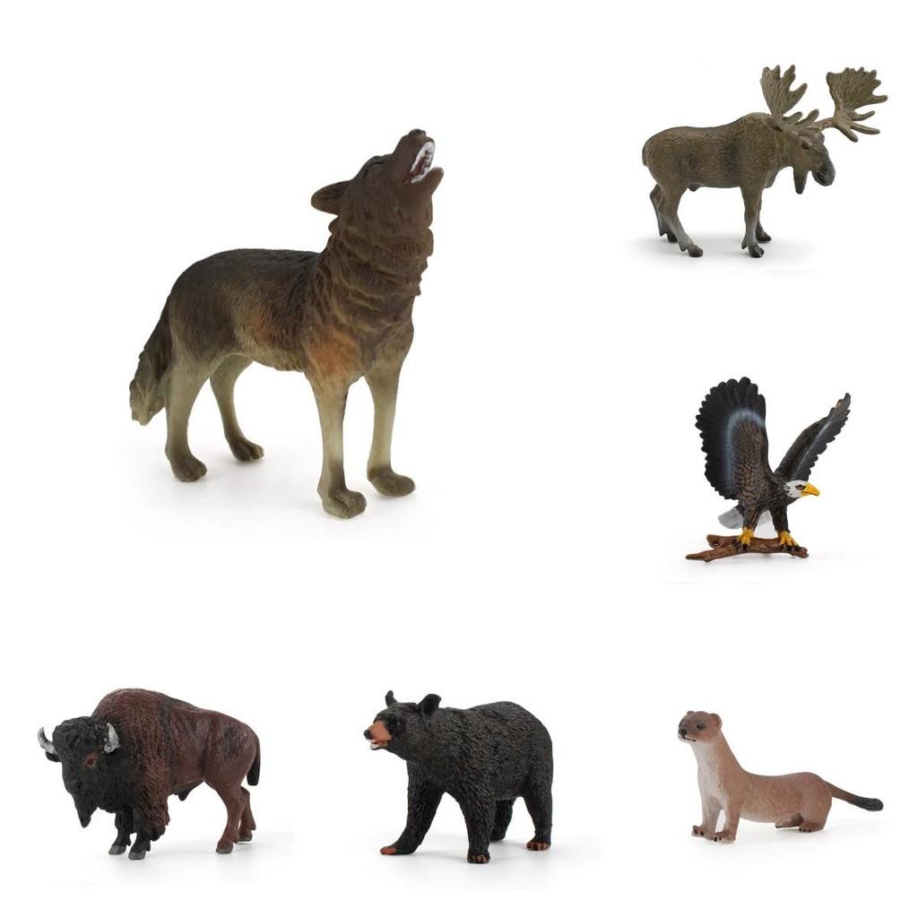 Simulated Deer Eagle Bull Bear Crocodile River Otter Wildlife Model Ornament For Collectors