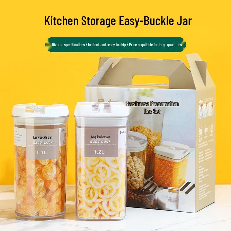 Transparent Kitchen Storage Box - Sealed Plastic Jar for Cereal & Spices прозрачный