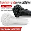100pcs Self-locking Cable Ties Black Wire Cable Zip Ties Fasten Cable Organiser Nylon Straps Multi-Purpose Wraps Cord Management