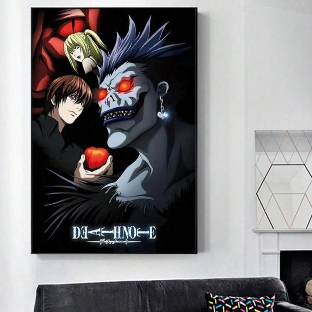 Halloween Frameless Wall Mural: Light Yagami & Ryuk for Living Room, Bedroom, Bathroom Decor