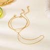 Boho Chic Gliederketten Armbänder für Damen Mädchen Minimalistisch Silberfarben Perlen Fingerarmband Sommer Strand Handaccessoire