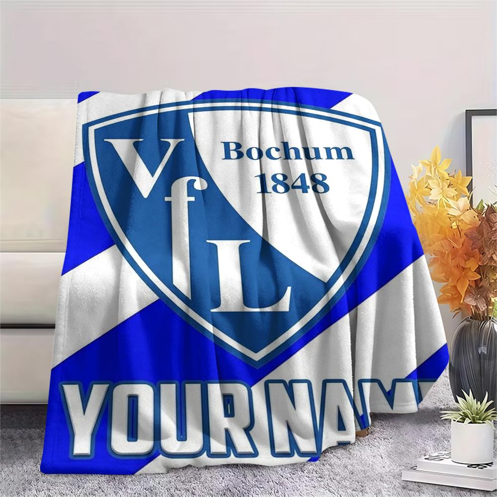 1PC Custom Name VFL Bochum Patterned Flannel Blanket Suitable For All Seasons for Home Decor Warmth and Comfort Gifts Holiday Present