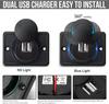 Dual USB 3.0 Car Charger Socket with Blue Indicator Light and Cap 12/24V Power Outlet for Car Boat Vehicle Bus RV ATV Phone Charger Adapter Panel