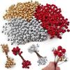 Artificial Holly Berries Mini Fake Berries Decor on Wire for Christmas Tree Decorations Flower Wreath DIY Craft Use