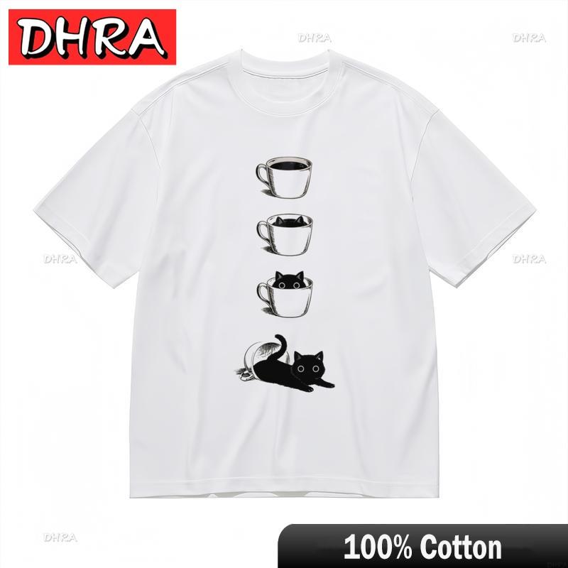 

Womens Comfortable Breathable Classic TShirt Funny Cat in Cups Graphic Tee Hipster Bold Printed Graphic TShirts for UNIsex 4XL