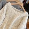 Sweater for Women Winter Cotton Thickened Pullover Round Neck Knitted Stretchy Long Sleeve Oversize Jumper Sweater Tops