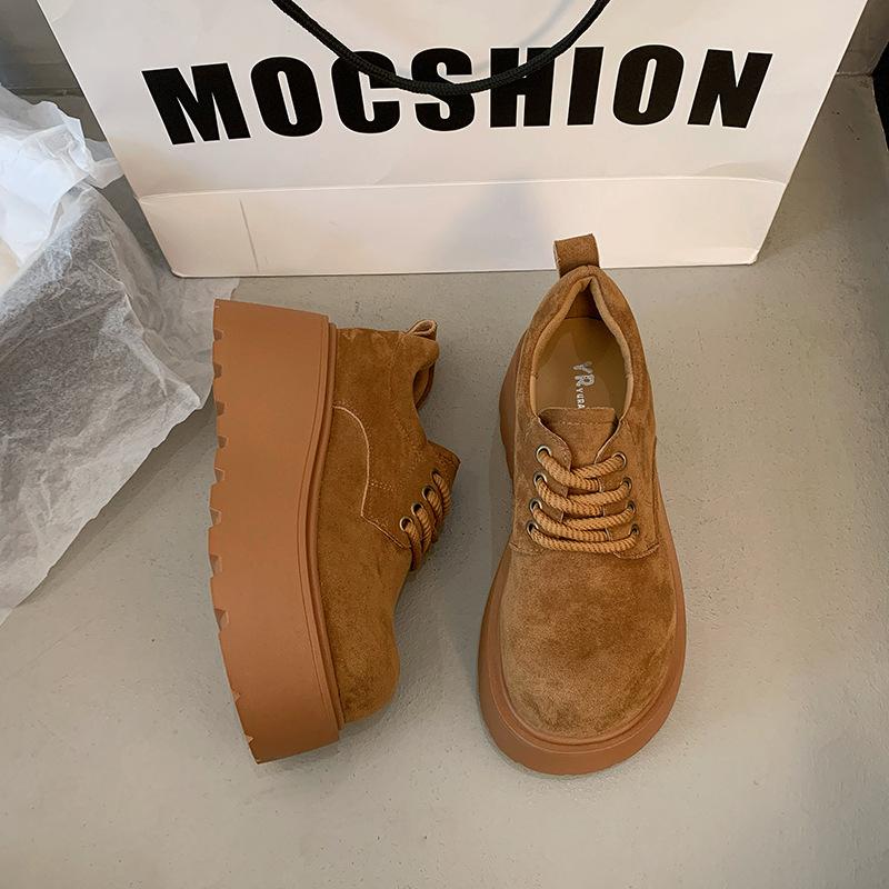 Spring New Thick-soled Lace-up Versatile Fashion Non-slip Small Casual Shoes Low-top Shoes Women's Shoes