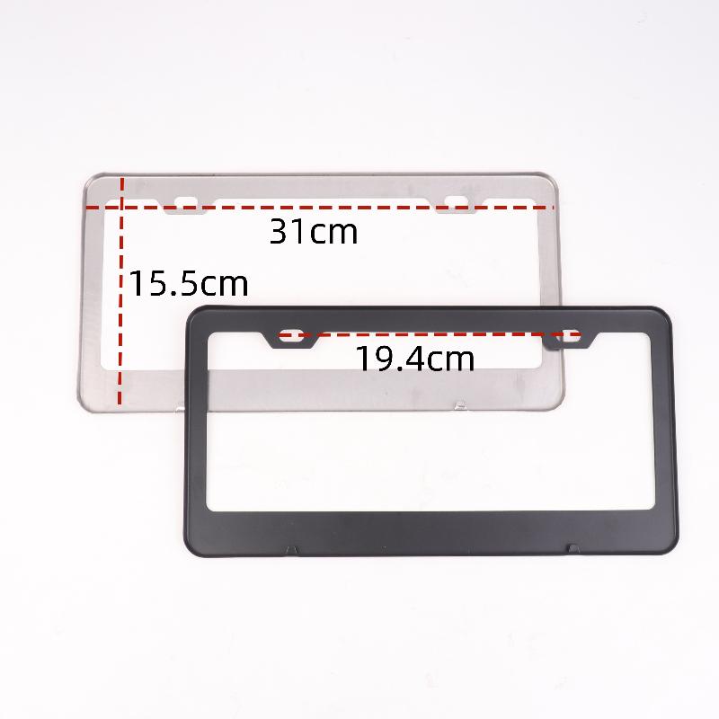 1 Set American Auto Accessory Universal Stainless Steel License Plate Frame Black Bracket Number Plate TAG Cover For Front Rear