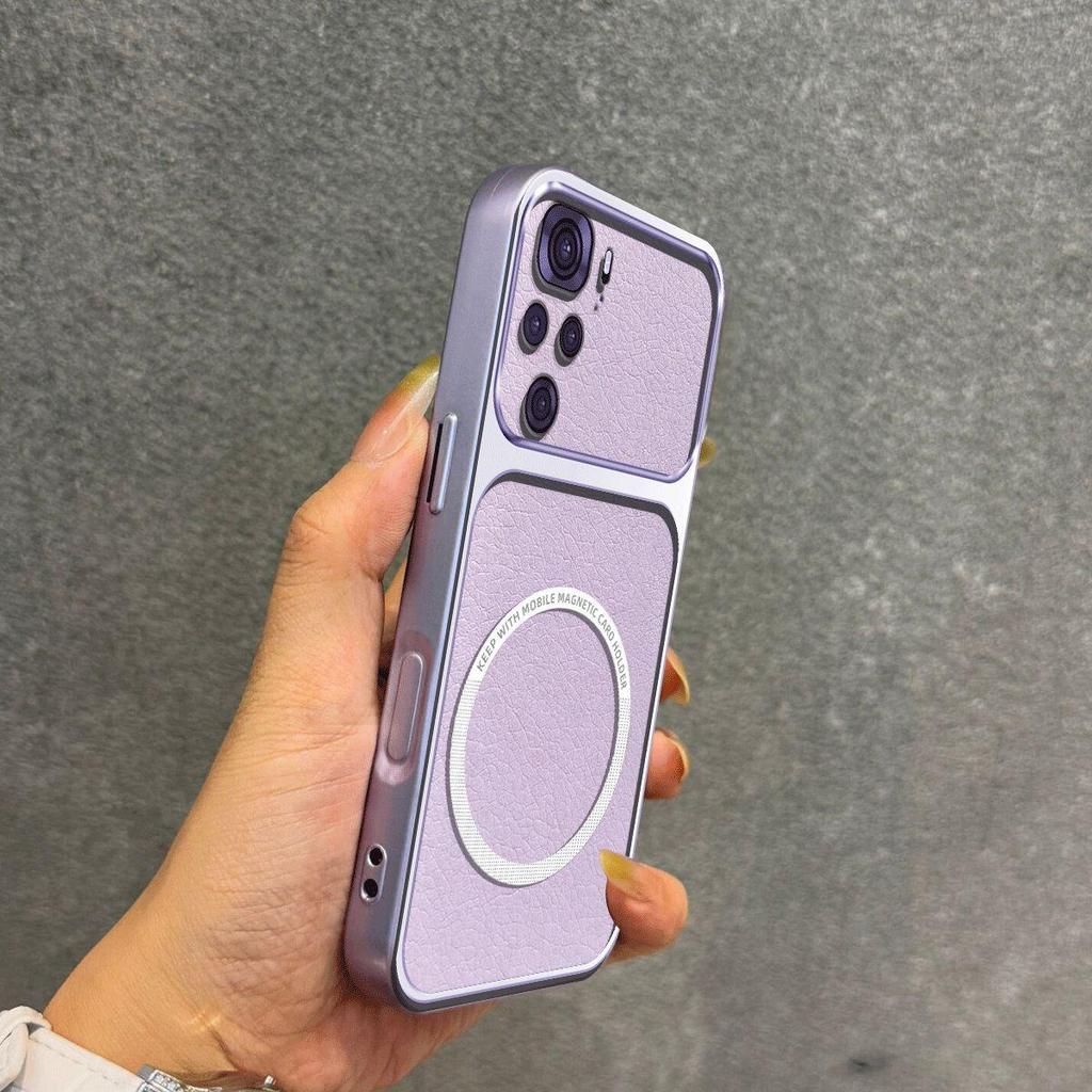 Upgraded Big Lens Protection Case for Xiaomi Redmi Note 10S 4G,10 4G,POCO M5s Luxury Leather Casing with Magnetic Ring