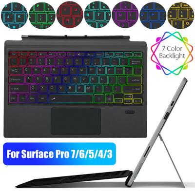 Bezdrátová klávesnice kompatibilní s Bluetooth Ft-1089d s podsvíceným touchpadem Kompatibilní pro Microsoft Surface Pro 3 4 5 6 7