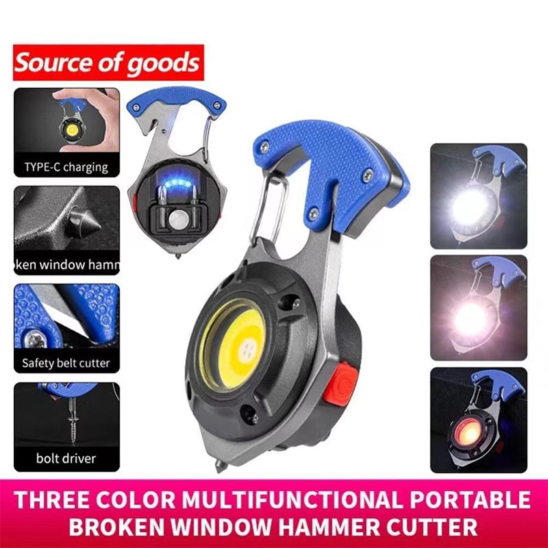 Flashlight Bag Charm Portable Multifunctional Mini Keychain Light USB Rechargeable Work Light Strong Camping Outdoor Lamps