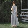 Sibaisha 2025 Summer Women's Round Neck Loose Vest & Skirt Set