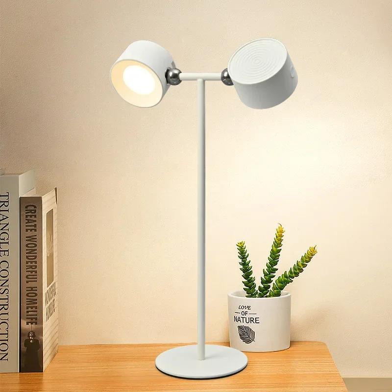 Magnetic Touchable LED USB Rechargeable Table Lamp 360 Rotate Cordless Remote Control Desk Lights Home Bedroom Wall Night Lamps