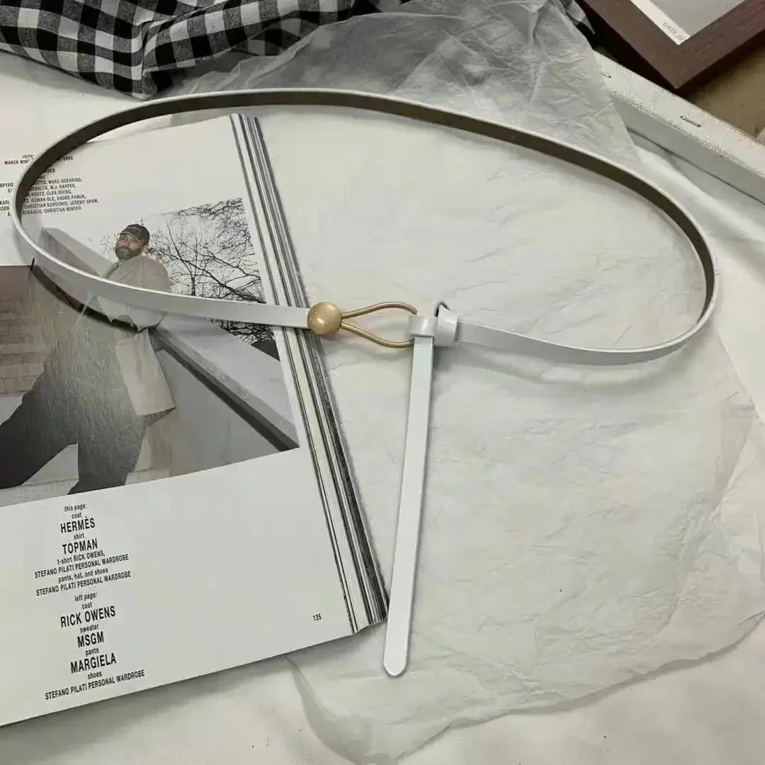 

Модный женский тонкий поясной ремень Минималистская одежда Украшения Кожаные ремни Юбки Платья Утягивающие ремни белый