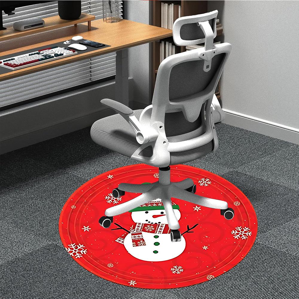 

1pc Snowman, Christmas Chair Carpet for Office, Soft Comfortable Mat For Office, Living Room, Bedroom, Machine Washable Carpet yy251112100 80cm by 80cm