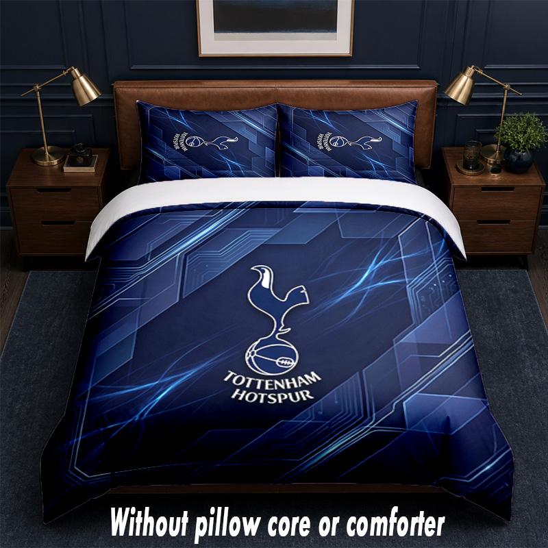 Tottenham Hotspur Design Bed Bedding Set 1 Duvet Cover + 2 Pillowcases Soft Breathable Household Bed Linens