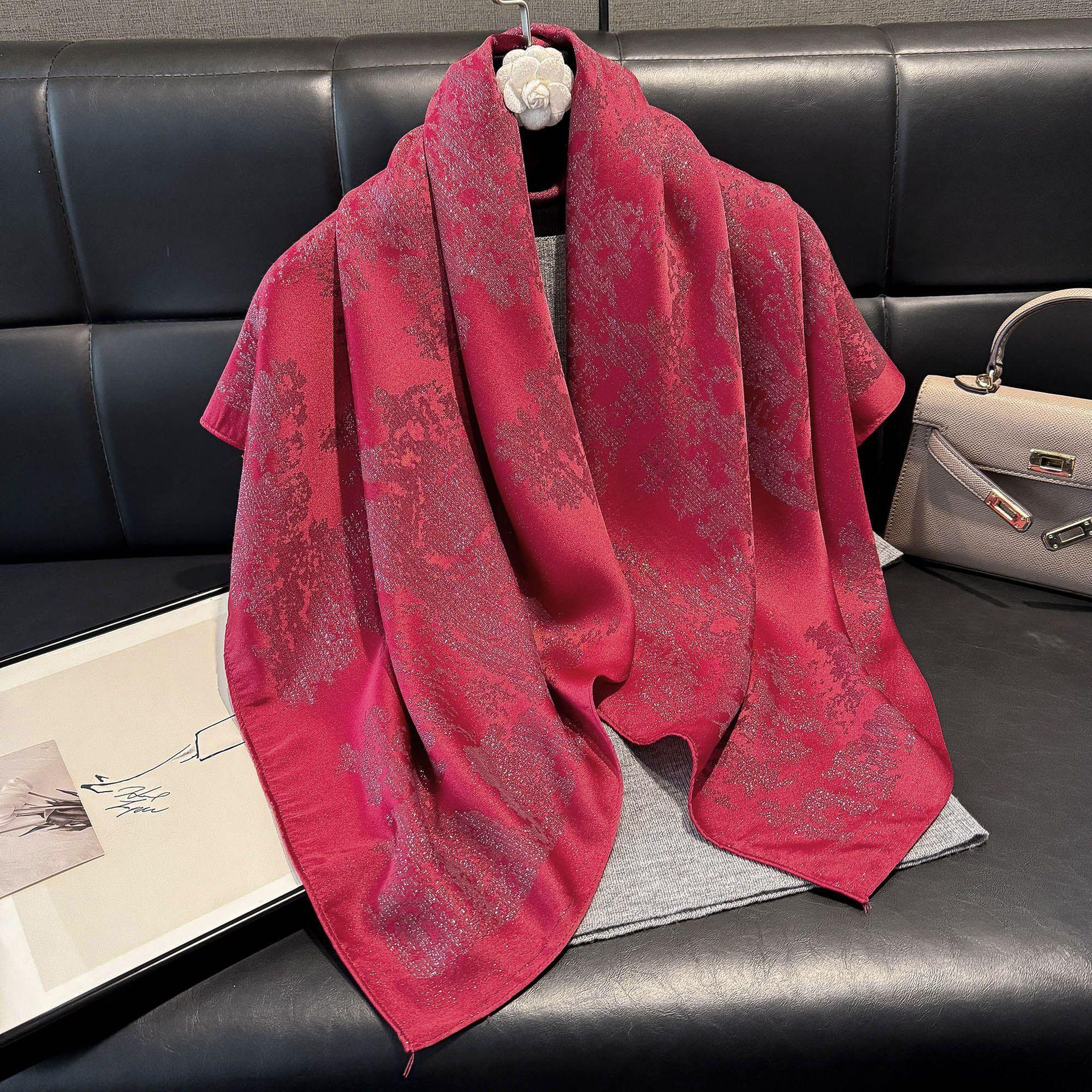 

Spring And Summer Simulated Silk Scarf Tencel Cotton Silk Scarf Fashion High-End Versatile Women Can Shawl Scarf Women 90*90