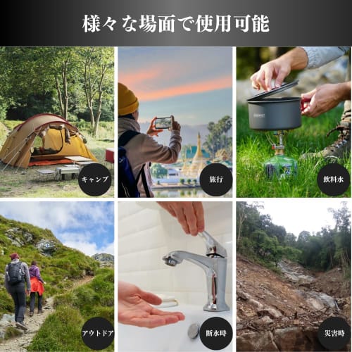 Portable Water Purifier, Filters Drinking Water, Removes Bacteria and Microorganisms, BPA-Free, Ideal for Disaster Preparedness and Water Outages, Com