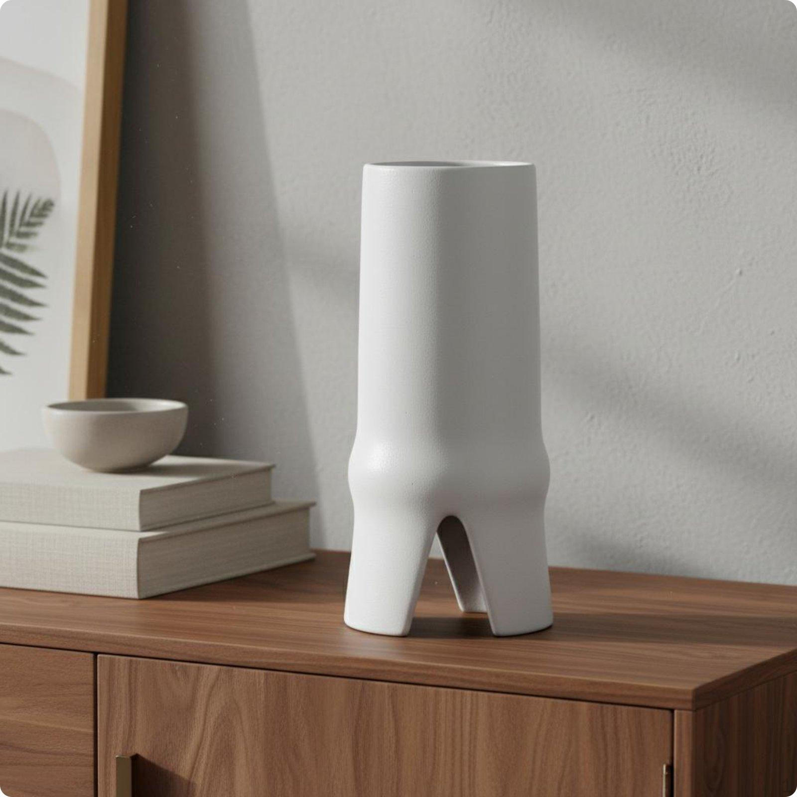 Geometric Ceramic Vase Minimalist Flower Artistic Modern Planter for Model