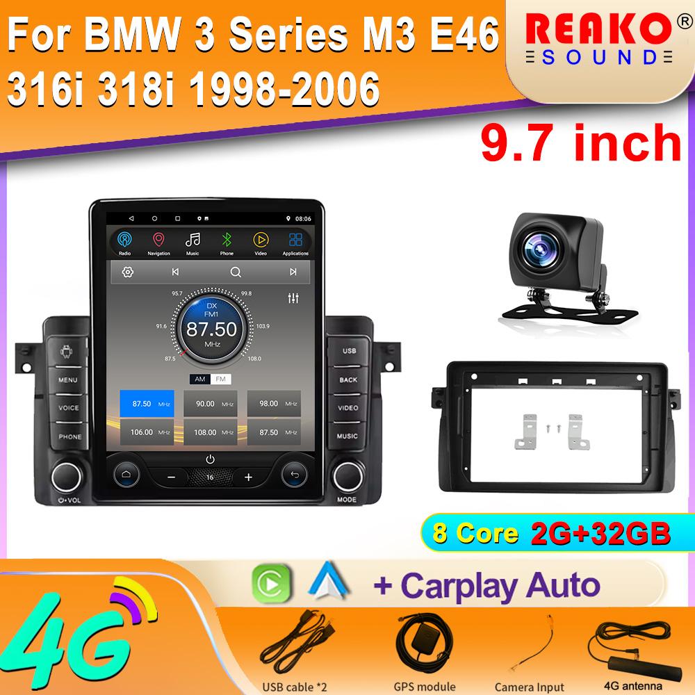 

9,7-дюймовый Android для BMW 3 серии M3 E46 316i 318i 1998-2006 Tesla Type Мультимедиа Стерео Автомобильный DVD-плеер Навигация GPS Радио 8 core 2GB+32GB