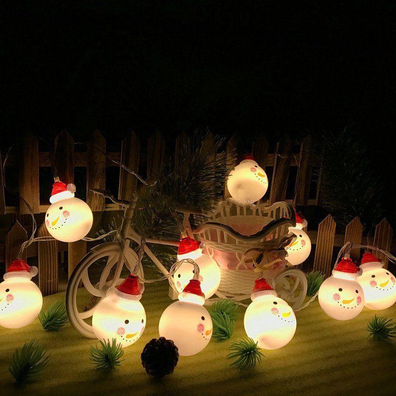 Led String Light Christmas Snowman Lamp Party Decoration Pendant Children Room