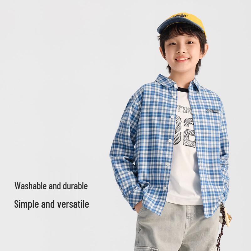 Balabala Kids  Plaid Long-Sleeve Shirt 130