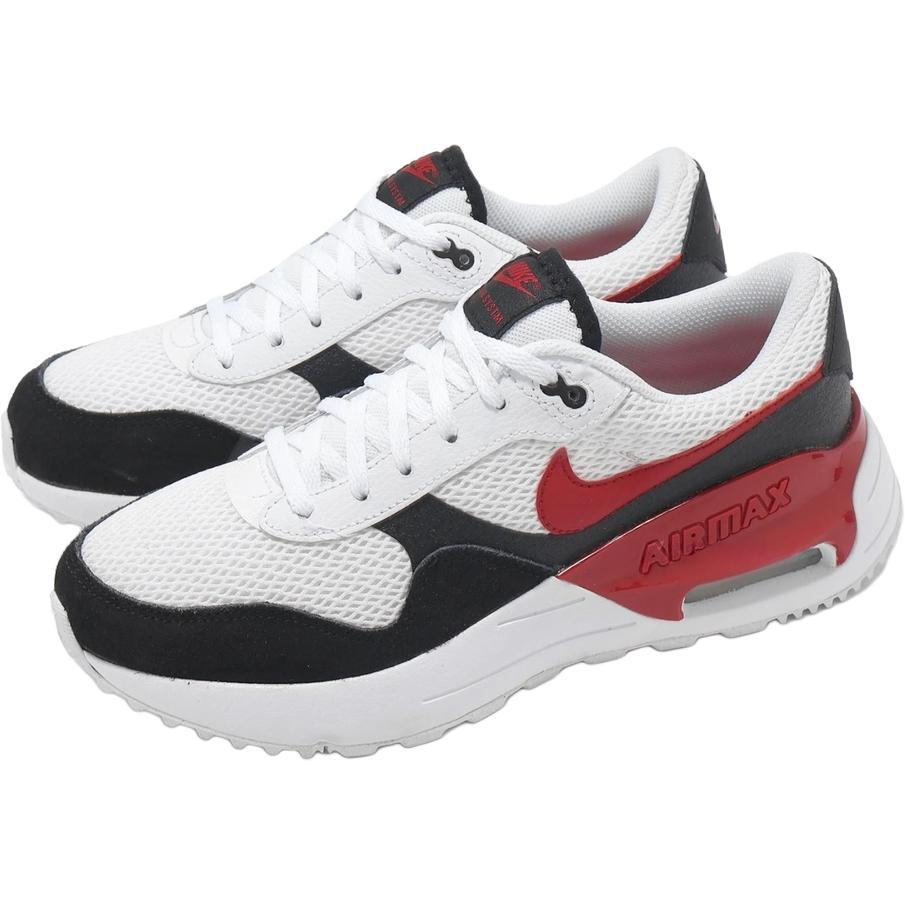 Nike Air Max SYSTM GS Big Kids' Lifestyle Sneakers White Black Gym Red DQ0284-117