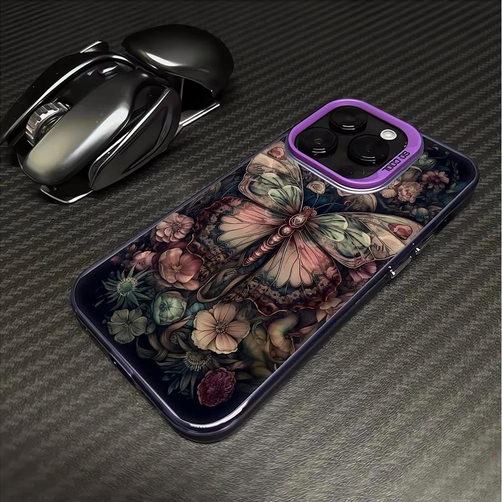 

Vintage pink lily Pattern Phone Case For iPhone 17 Pro Max 16 15 Pro 14 13 Mini 12 11 XR XS 17Air Plus Hard Matte Cover iPhone XS