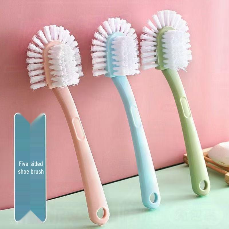 Pentagonal Dual-Head Soft Bristle Shoe Brush - Multi-Functional, No-Dead-Corner Cleaning & Polishing Tool