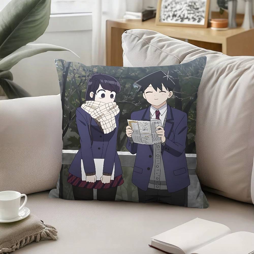 Anime K-Komi Can't Communicate Throw Pillow Covers Pattern Cushion Cover Suitable For Sofa Bedroom Car Pillow Cover