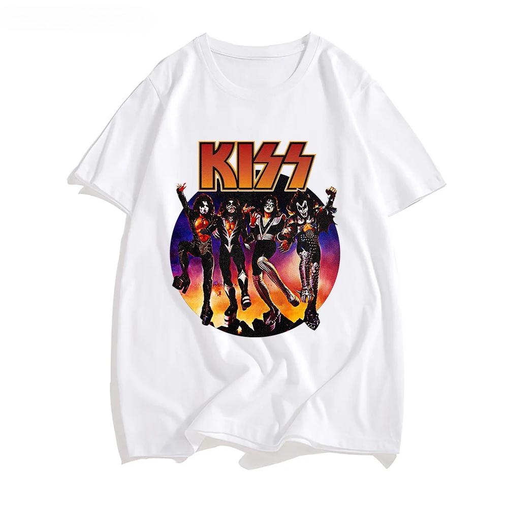 Rock Band Kiss T Shirt Men Women Fashion 100 Cotton TShirt Hip Hop Heavy Metal Tops Tees Boy Girl Clothing Print Camiseta Punk