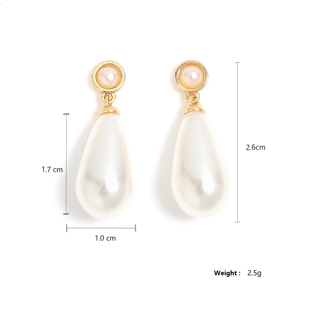 ZAKOL White Teardrop Simulation Zircon Dangle Earrings Baroque Palace Style Wedding Party Zircon 2024 New
