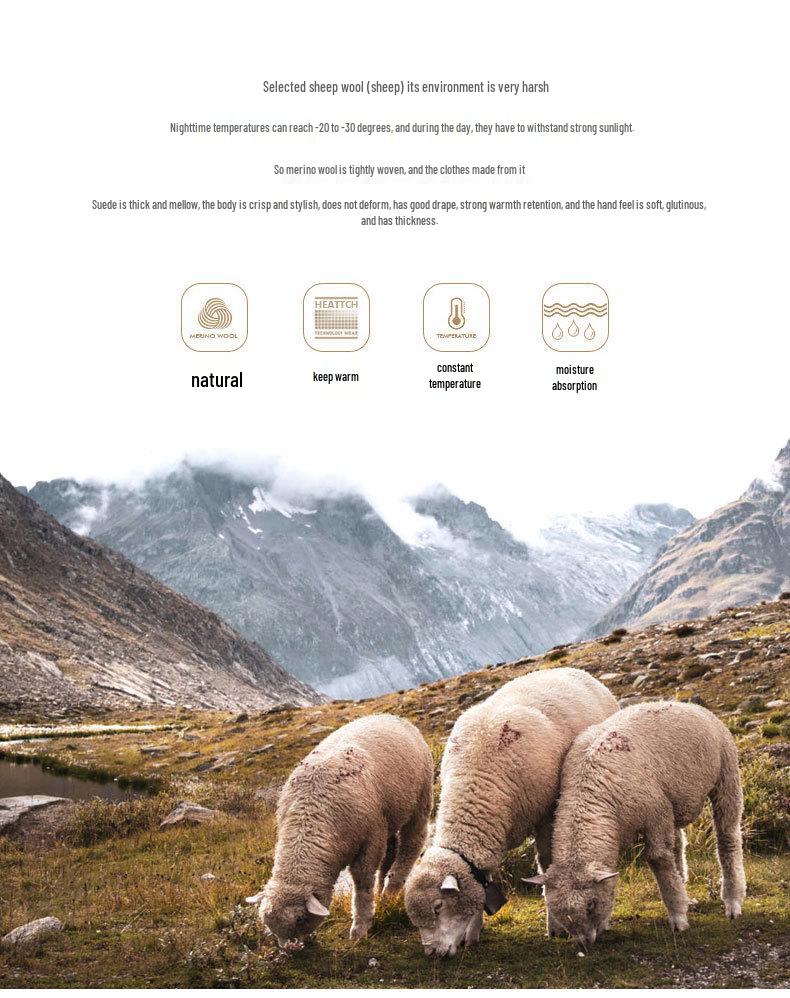 Men's Mid-Length Wool Coat with Goose Down for Autumn Winter - Cashmere Overcoat for Middle-Aged and Elderly