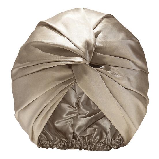 Imitation Silk Women Hat Solid Color Twist Knotted Design Turban Hat Solid Color Sleeping Hat Home Headwear