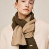 Saint Luxure Double-Sided Color Block Muffler Brown