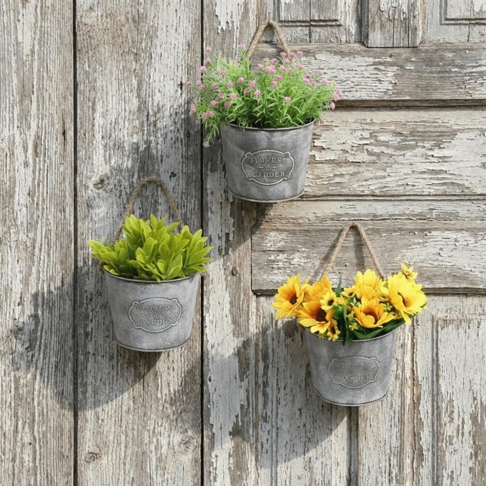 Semicircle Wall Mounted Planter Country Style Wall Flower Holder Flower Vase  Succulent Plant